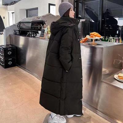 Down Cotton Jacket, Long Knee Length, Korean Version, Loose and Thickened Cotton Jacket, New Winter Jacket, Women's Style