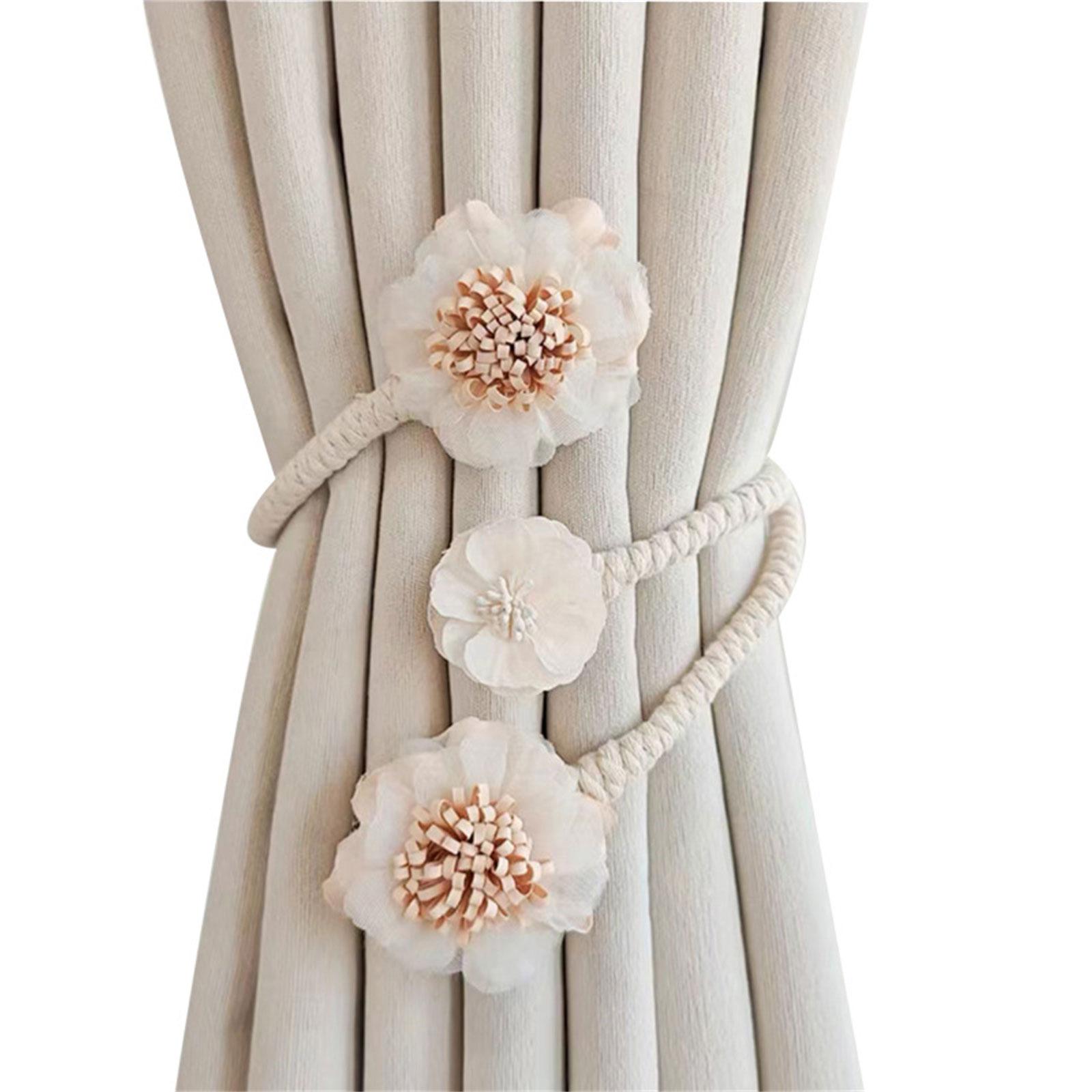 

Ручная работа Цветочная подхватка для штор Элегантный декоративный зажим Подхват для штор с пряжкой для гостиной и спальни бежевый