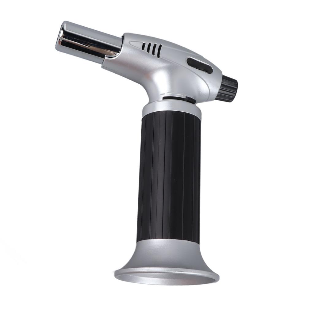 MOD 800 Flame Gas Torch Hand Held Mini Blow Torch for Cigar Outdoor BBQ Camping Cooking Silver Black Large Size