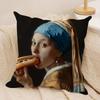Classical European Fun Figures Cushion Cover Silky Short Plush Double-Sided Printed Pillow Case For Sofa All Seasons Home Decor