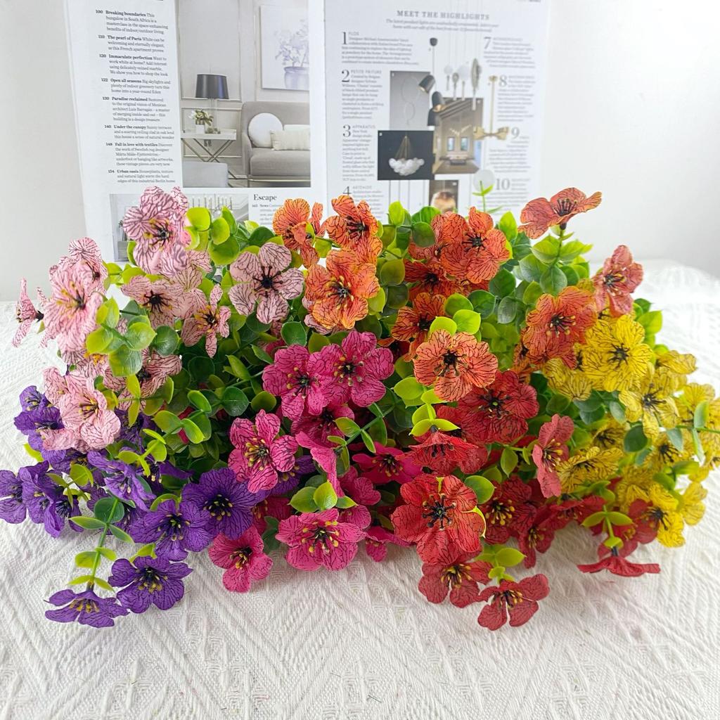 35 Mesh Eucalyptus Violet Mock Bouquet Home Dress Up Photography Props Wedding Camping Decoration