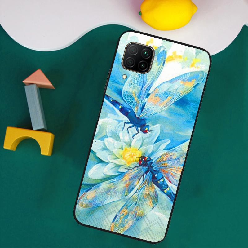 Luxury Dragonfly For Huawei Nova Y73 Y72 Y70 Y90 Y60 Y61 Y91 12s 12i 11i 8i 9 10 SE P40 Lite P30 P60 Pro Case