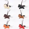 Pu Leather Horse Keychain With Strings Rope Fashion Bag Hanging Accessories Backpack Pendant Year Of The Horse Gift