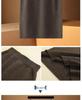 Women's High-Waist 100% Wool Knit Midi Bodycon Skirt - Autumn/Winter Collection