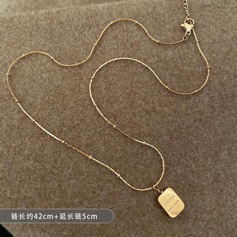 Light Luxury Titanium Steel Clavicle Necklace For Women Versatile Sweater Neck Jewelry