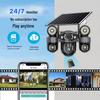 V380 Solar-Powered Waterproof Dual-Light PTZ Surveillance Camera