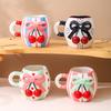Creative Three Dimensional Cherry Ceramic Cup Bow Shaped Mug Household Water Cup
