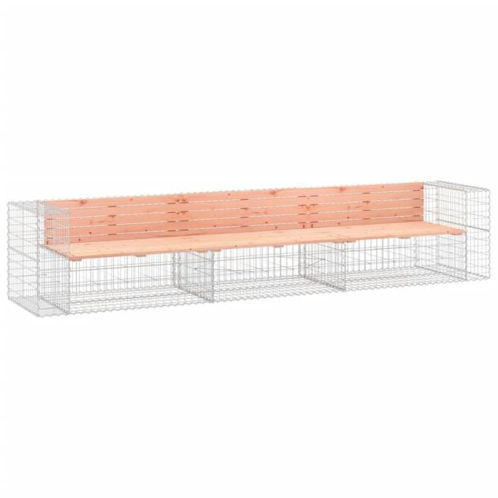 VidaXL Garden Bench Design Gabion 347x71x65.5 Cm Solid Douglas Wood 3196255