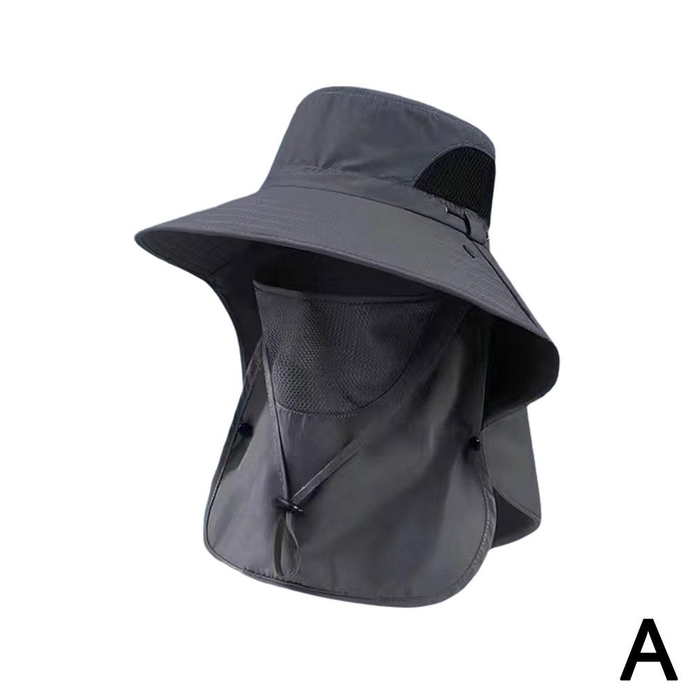 Sunshade Hat Big Eave Hat Mask Fishing Hat Outdoor Work Climbing Hiking Caps Sun Protection Detachable Sun Hat Sports Caps