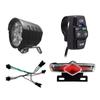 Lumină față/spate LED-uri pentru bicicletă electrică SET ABS+Piese de modificare metalice pentru 36V 48V 52V 60V