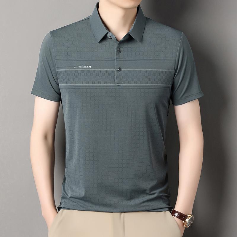 2026 Men s Summer Short-Sleeve Casual Business Polo Shirt with Lapel L