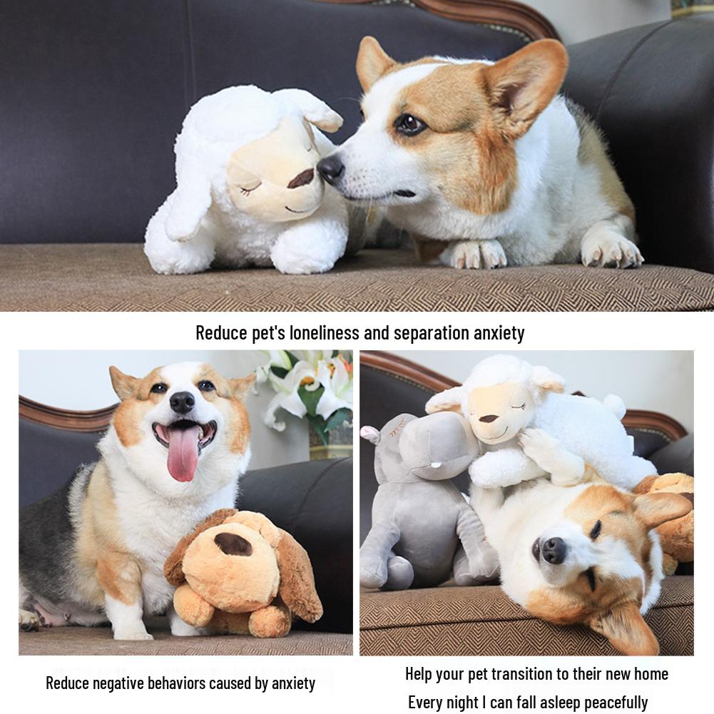 Dog Anxiety Plush Toy with Simulated Heartbeat - Interactive Sleep Companion