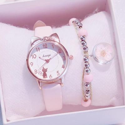 Girl Quartz Watch Student Children Wristwatch Cat Ears Face Gifts for Kids Girl Ulzzang