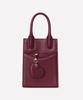 Matt Wave Cowhide Mini Tote Bag Wine