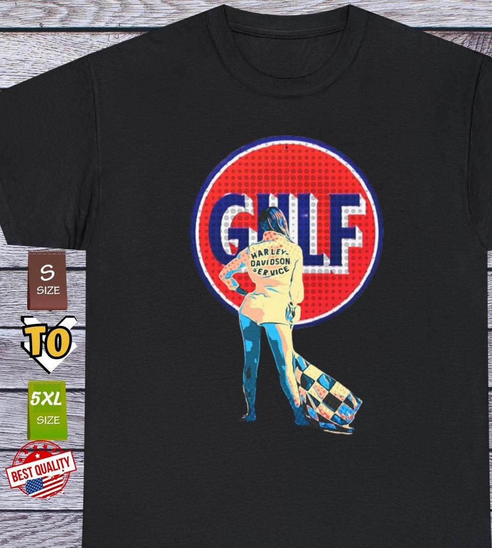 

Vintage Sign T Shirt Old School Tee American Retro Gas Oil Motor Car Race L