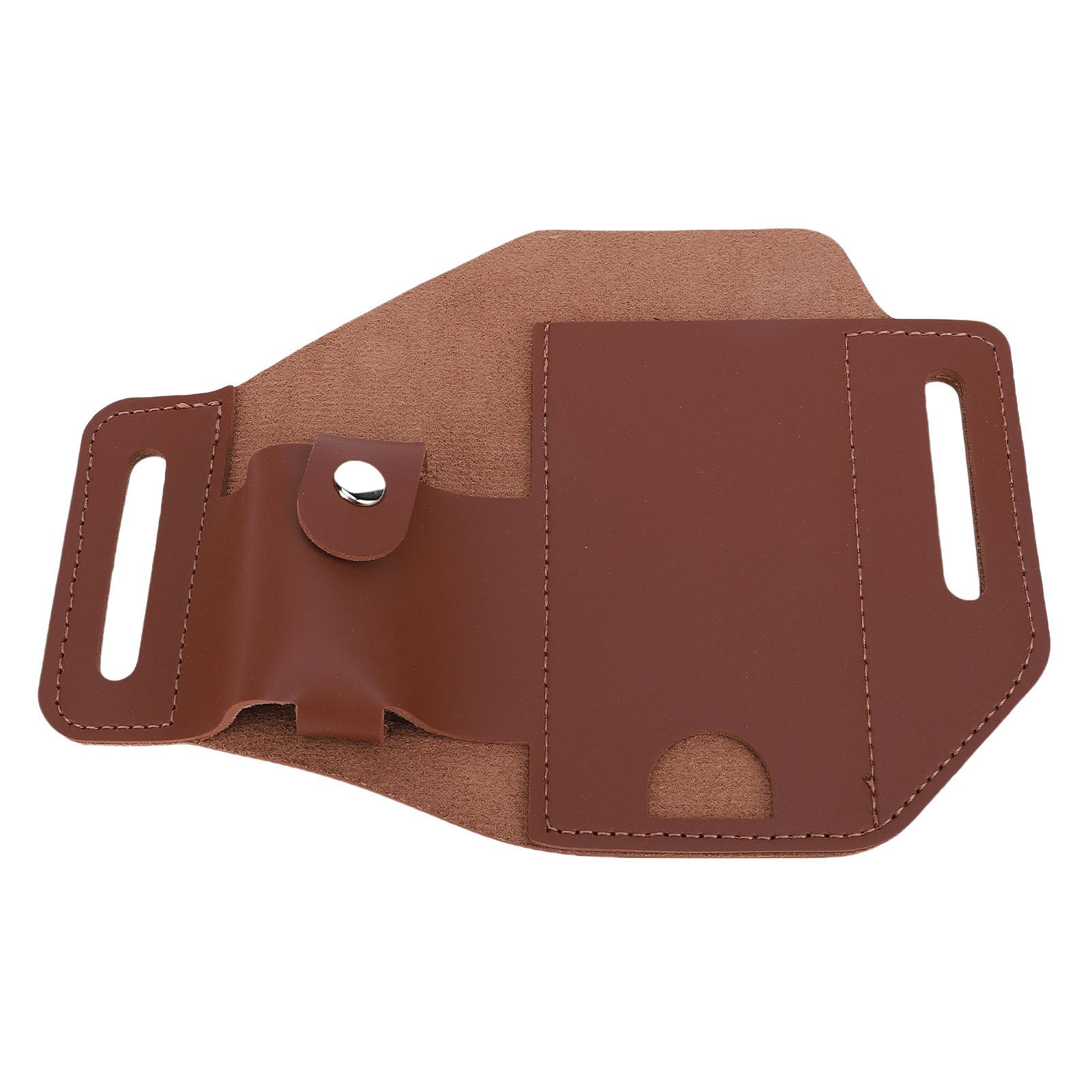 

PU Leather Multitool Sheath with Belt Loop Versatile Multitool Belt Holster Pocket Organizer for Outdoor Camping темно-коричневого кольору