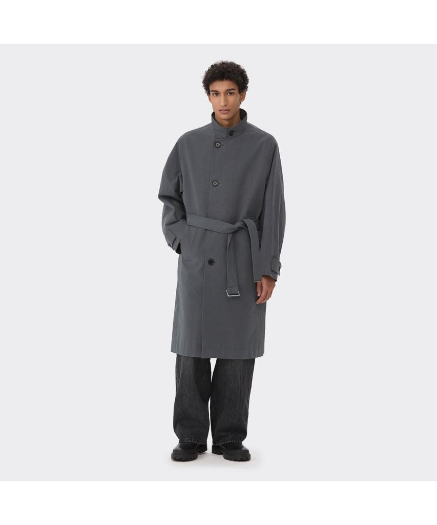 Customellow Gray Highneck Trench Coat Cwcas26111Gyx