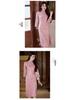 Elegant Powder-Color Qipao - Women's 2025 Autumn Ladylike Daily Wear