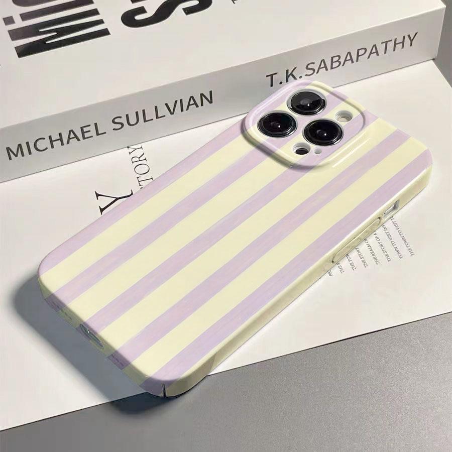 Luxury Clmj Swag Purple Stripe Phone Case for Xiaomi Mi 15T 14T 13 12 10 11 Poco C40 M5 X3 F4 NFC Pro 4G 5G Glossy Film Hard PC