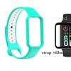 Fashion Silicone WatchStrap For Huami Amazfit Band 7 SmartWatch Band Bracelet Wristband For Amazfit band7 Strap Buckle +film