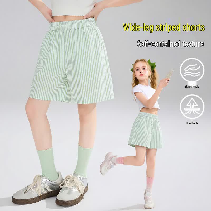 ASK JUNIOR Girls  Textured Stripe Colorblock Shorts M