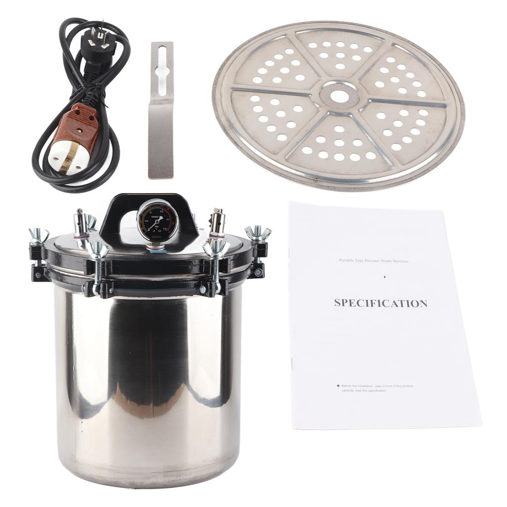 Steam Autoclave Portable High Temperature Pressure Pot Stainless Steel Machine 18L