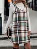 Chic Women's Plaid Suspender Skirt with Pockets – Casual Fashion for Spring and Autumn