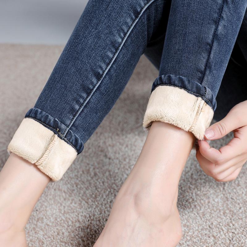 

Женские зимние джинсы Slim Fit с высокой талией и бархатной подкладкой (2021) 25 серый/синий