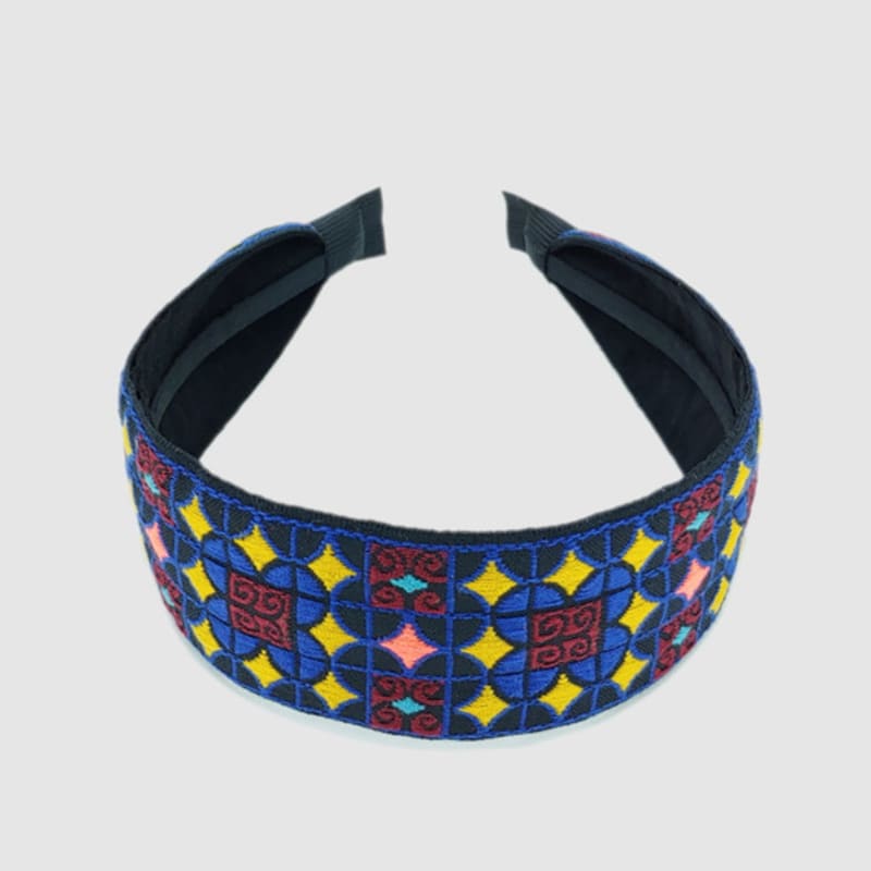 LALA Ethnic Lattice Hairband P-BLACKBLUE