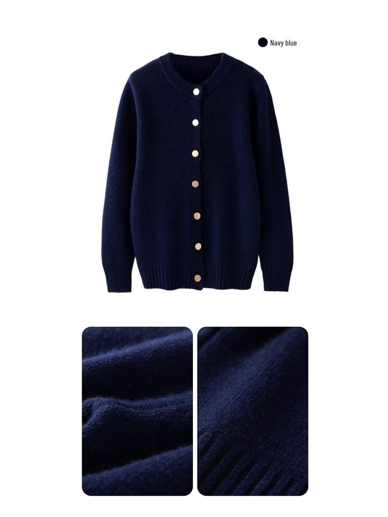 New Unisex Children's Thick Wool Cardigan - Solid Color, Comfortable Flat Knit Sweater for Autumn & Winter