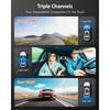 WOLFBOX I07 3 Channel Dash Cam Built-in WiFi GPS, 4K Dash Camera Front and Inside, 1440P+1080P+1080P Triple Car Camera with 3 LC