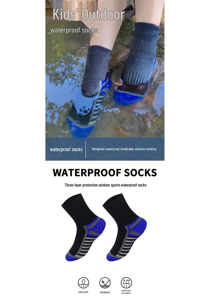 Teen Waterproof Hiking Socks: Ideal for Outdoor Adventures, Stream Crossing, Wading, Boating, and Mountaineering—Windproof & Sandproof.