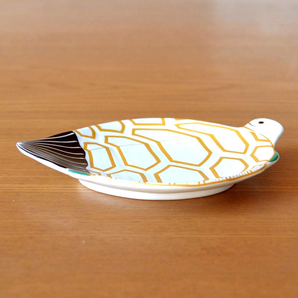 New Year Japanese Small Lucky Arita Golden Colored Small Set of Presentation Box Tableware, Tableware, Plate, Turtle, Charm, Ware, Turtle, Plate, 5,