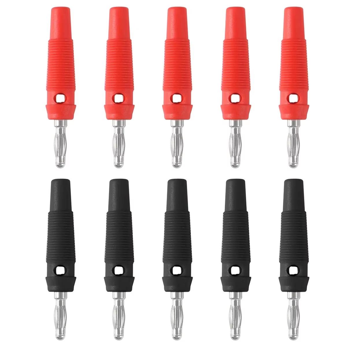 10Pcs 32A High Current Screw Type 4mm Banana Plugs Male Stackable Connector Speaker Cable Adapter 4mm High Current Banana Plugs