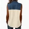 Women's Casual Fashion Denim Patchwork Sleeveless Button-Down Top Vest