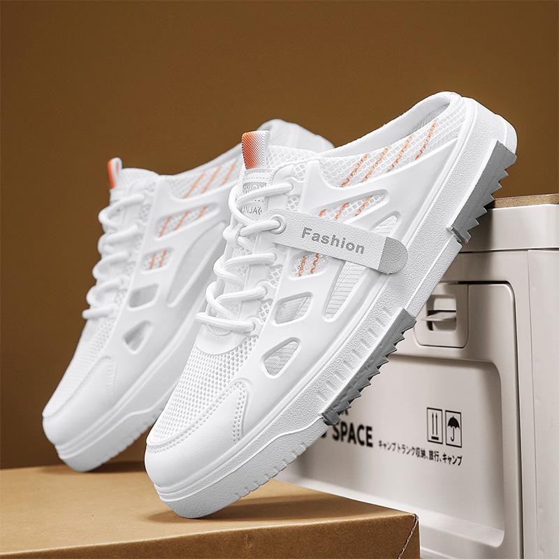 New Summer Men's Breathable Anti Slip Odor Proof Mesh Shoes with Versatile Casual Cooldown  Low Cut Soft Soled Sports Sandals