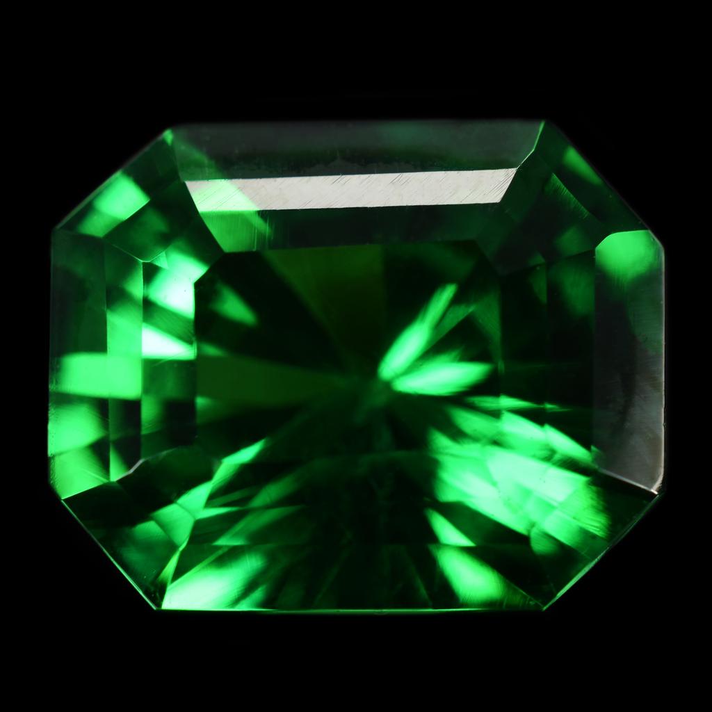 10 Ct AAA+ Natural Tsavorite Garnet Green CERTIFIED Emerald Cut Loose Gemstone
