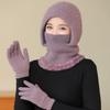 Rabbit wool blended warm hat lady mother winter scarf mask one-piece hat middle grandmother one-piece hat