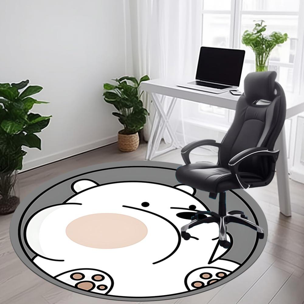 1pc We Bare Bears Office Round Area Rug, Under Office Chairs Bedroom Living Room Home Decor, Room Deco, Available In Various Sizes