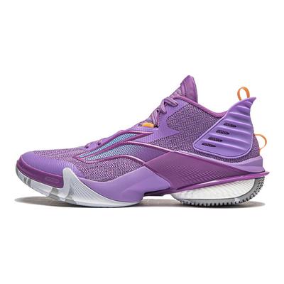 Li Ning Air Strike 10 Comfortable Trendy Breathable Supportive Rebound Mid-Top Basketball Shoes Men Sneaker Misty-Purple ABAU017-1