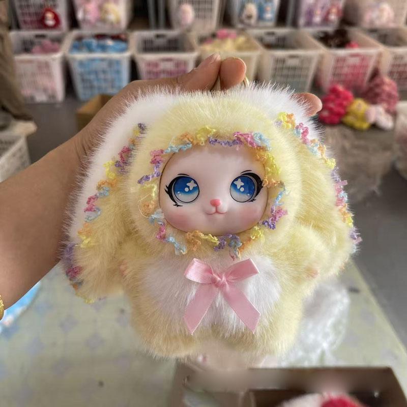 Plush Loli Rabbit Doll, Cute Bunny Plush Pendant, Kawaii Claw Machine Ornament, Bag Charm Gift