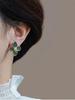 New Hibiscus Vintage Dropped Glaze Flower Stud Earrings for Women French Ins Korean Fashion Wedding Jewelry Romantic Gift