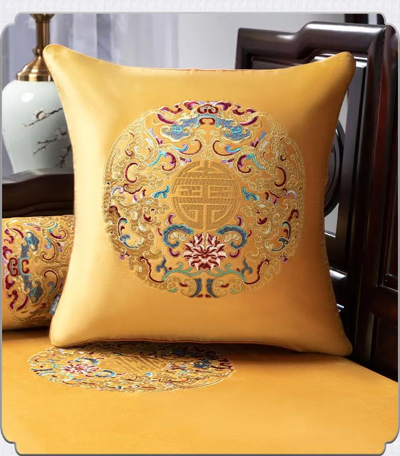 

Новая китайская наволочка для подушки, современный простой бархатный диван, гостиная, вышитая наволочка, украшение для дома, прямоугольная подушка для талии 33x50cm жёлтый