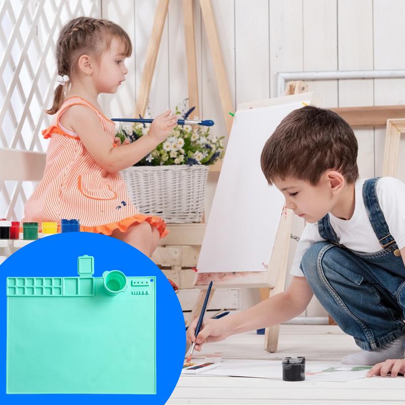 Matrițe de turnare din silicon, covoraș de vopsea, mat cu paletă, matrițe de turnare cu ceașcă, foaie de silicon lavabilă pentru graffiti, pentru pictură artistică