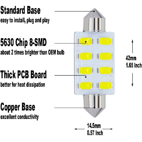 Yoper White Interior LED Light Package Kit Compatible With Ford F-150 1997-2014 F-250 F-350 F-450 F-55 2000-2014 Replacement Bulbs 12Pcs