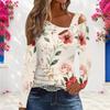 Female Plus Size Long Sleeve Top With Chest Hollow Cutout