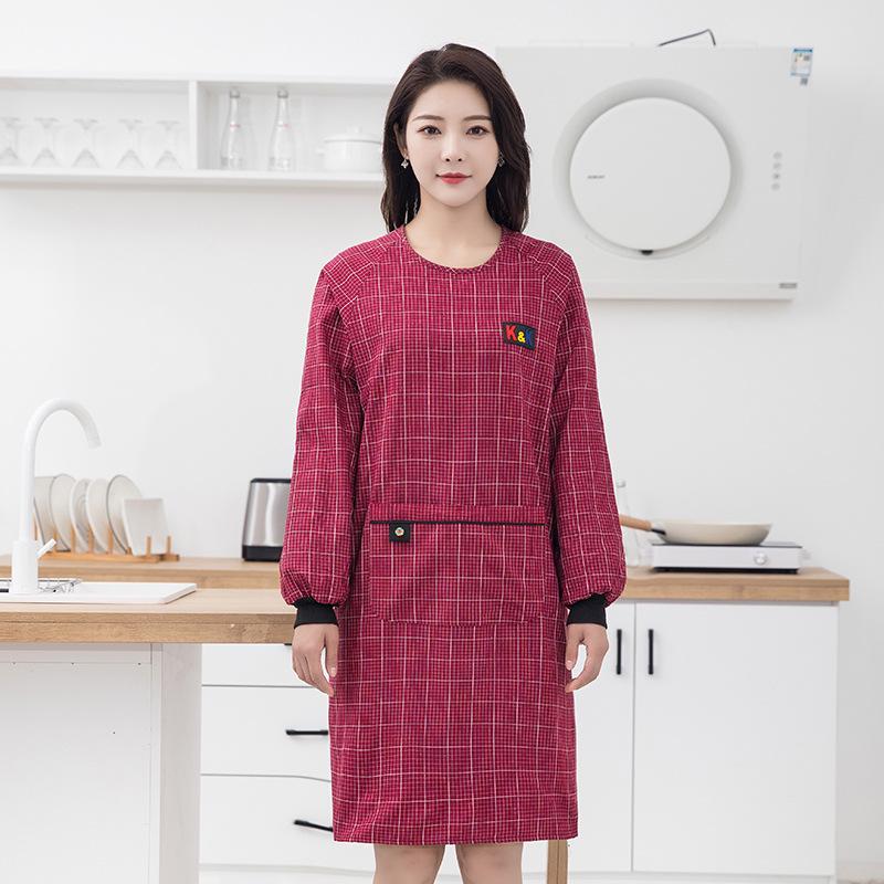 Women s Long Sleeve Cotton Apron: Fashionable, Breathable, Stain-Resistant Kitchen Workwear
