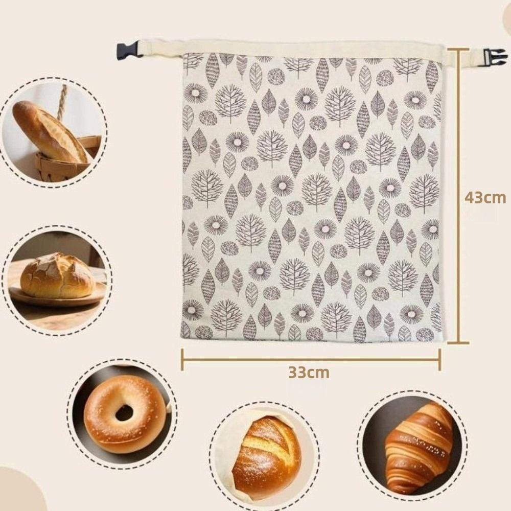 Reusable Beeswax Bread Bags Beeswax Coated Cotton Bread Storage Bags 43*33cm Zipper Closure Fresh-Keeping Bread Bags Freezer Use