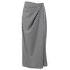 Sancai Damen Asymmetrischer Karrierter H-Linien Maxirock
