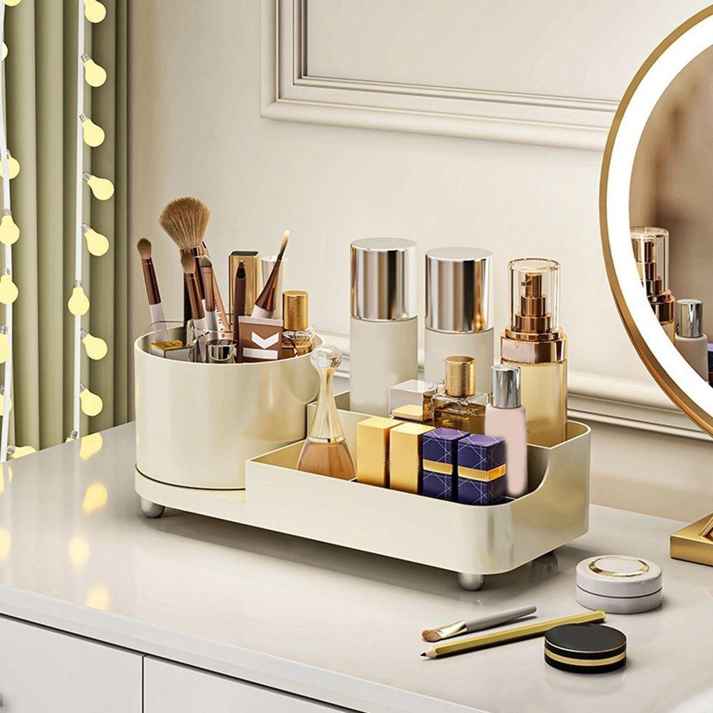 

Multi-grid 360° Rotating Makeup Organizer Large Capacity Makeup Brush Holder Vanity